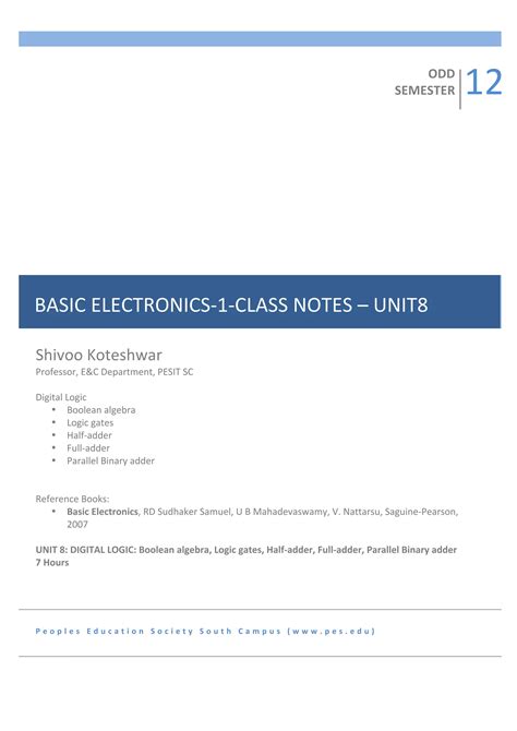Basic Engineering 1sem Electronics