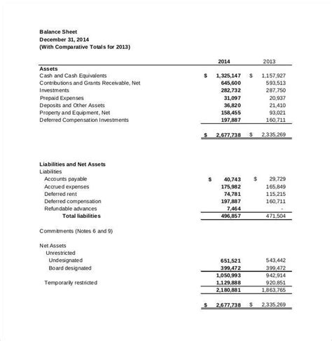 Basic Financial Statement Template Sample Templates