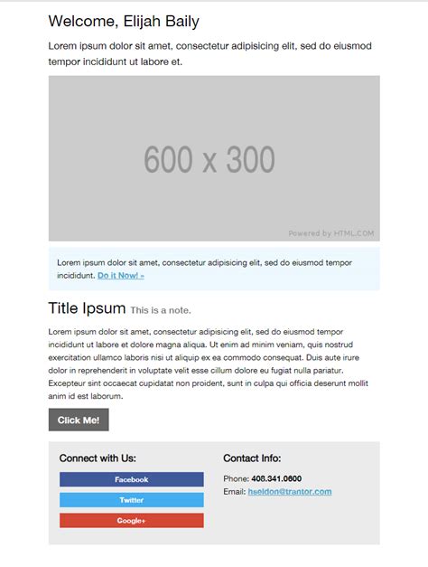 Basic Free HTML Email Template Free Mail Templates