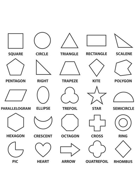 Basic Geometric Shapes Coloring Pages