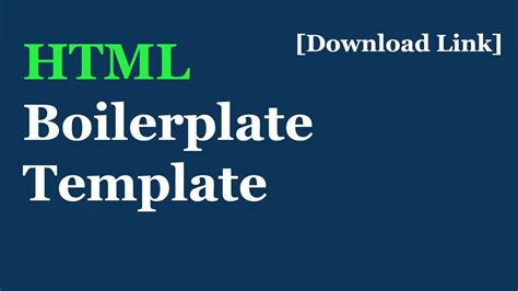 Basic HTML Boilerplate Template for Any Project [Download Link] YouTube