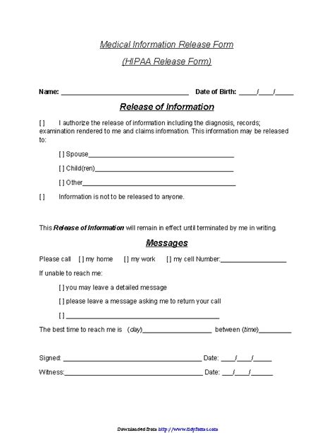 Basic Hipaa Release Form PDFSimpli