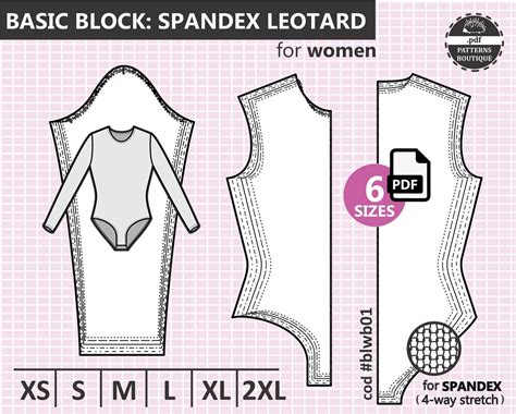 Basic LEOTARD Pattern BLOCK & SLEEVE for Knit Fabric spandex Etsy