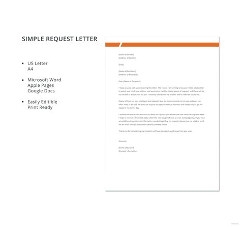 Basic Letter Template In Microsoft Word, Apple Pages