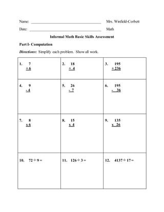 Basic Math Skills Skill Track Software Site License