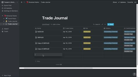 Basic Notion Trading Template YouTube