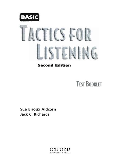 Basic Tactics For Listening Test Booklet