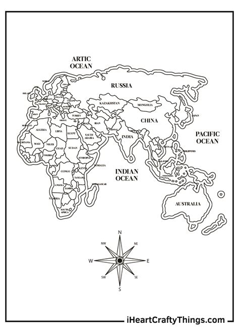 Basic World Map Coloring Pages Coloring Pages