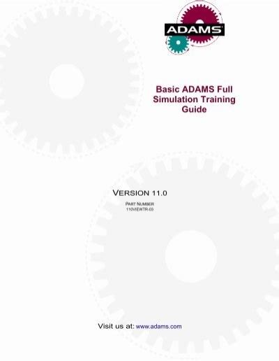 Basic adams full simulation training guide. - Free 2002 honda recon service manual.