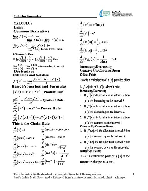 Basic calculus formulas. Things To Know About Basic calculus formulas. 