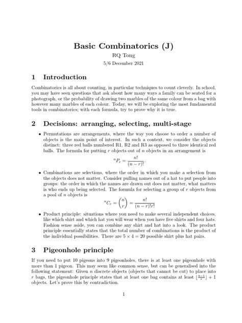 Basic combinatorics problems.  In other words: Basic Combinatorics course cover and t...