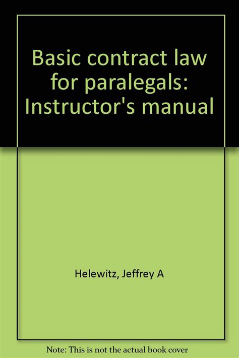 Basic contract law for paralegals instructors manual. - Physik für ingenieure und wissenschaftler bd. 2 handbuch für schülerlösungen.