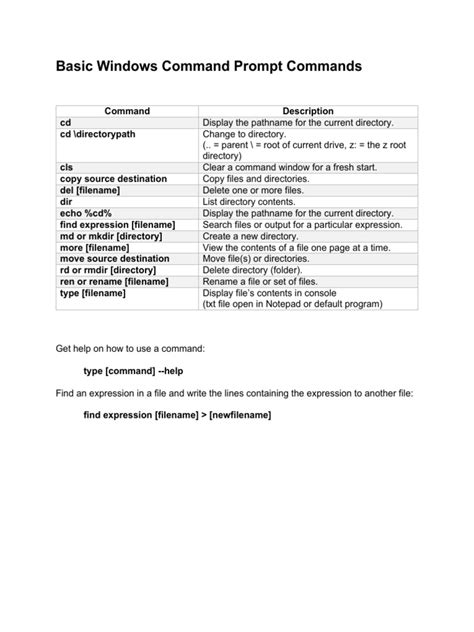 Basic windows commands pdf.  Read our commands list. com Split, merge, rotate, mix and ext...