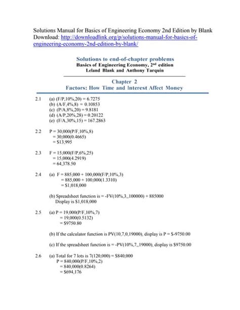 Basics Of Engineering Economy Solutions Manual
