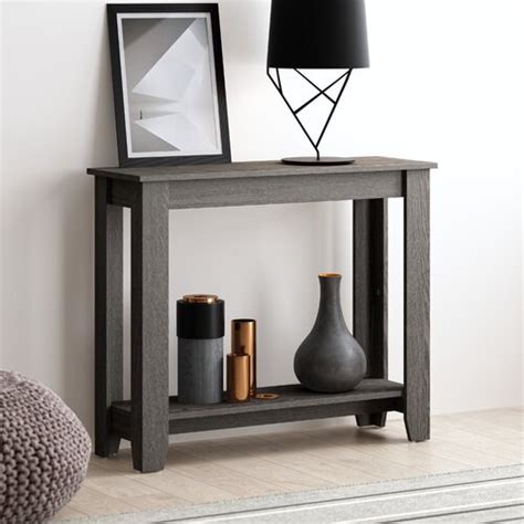 This Basilico console table is really nice! I wasn’t so sore about the color, (light grey), but it blends beautifully with my decor. The only downside is it isn’t real wood, the description does list this. Thank you Wayfair for another great selection.. Kim. Waterford, NY. 2022-06-06 07:34:58 .