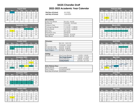 Basis Chandler Calendar 2022 2023