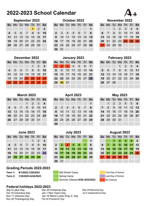 Basis Chandler Calendar 2022 23