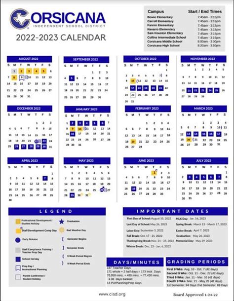 Basis Peoria Calendar 2022 23