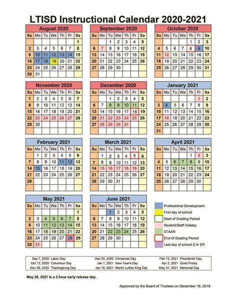 Basis Pflugerville Calendar
