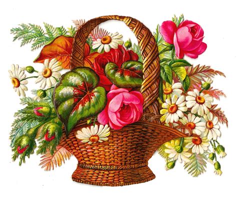 Basket With Flowers Drawing