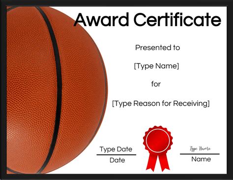 Basketball Certificate Template Free