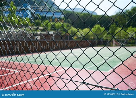 Basketball Court Fence Mesh Netting Stock Photo Image of boundary