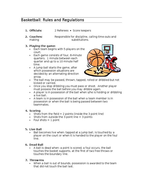 Basketball Rules and Regulations