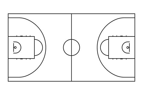 Basketball court line vector background. Outline basketball (911128