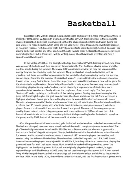 Basketball research. 2 Make a list of all the topics, subtopics, and points you want to cover. Go through your research and note each topic, subtopic, and supporting point. Be sure to keep related information together. Remember that everything you discuss in your paper should relate to your thesis, so omit anything that seems tangential. 