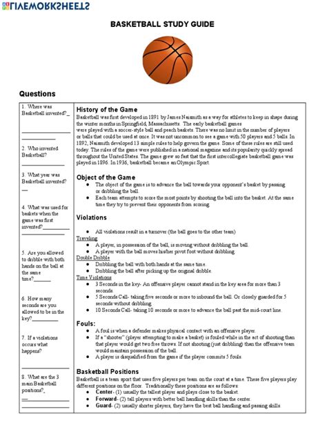 Basketball study guide for middle school. - Guide to your career by alan b bernstein.