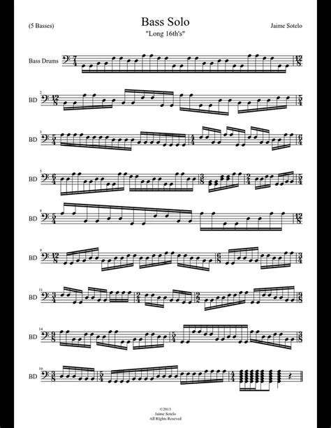 Bass Solo sheet music download free in PDF or MIDI