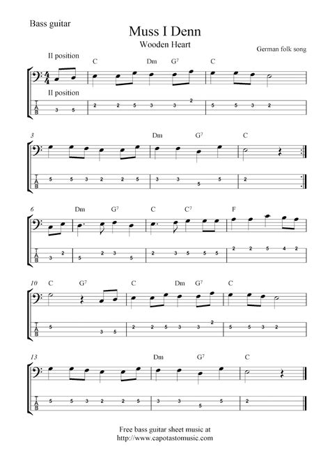 Bass guitar sheet music. 8. Learn the notes to play, there are two things in most bands, to help with the rhythm and to emphasize the root notes for the punch that the band needs to create the depth. 9. The scales. Your scales are the start of all your bass lines and patterns and you will use them to create new things all the time. 