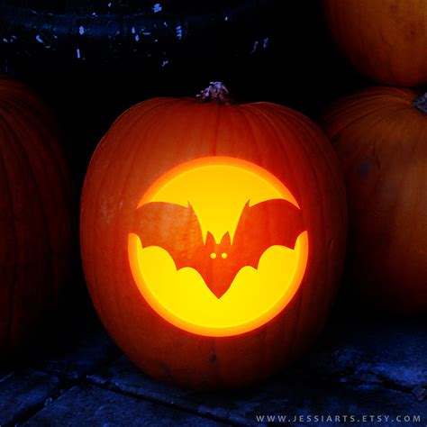 Bat pumpkin carving.  Check out our halloween crystal ornament selection...