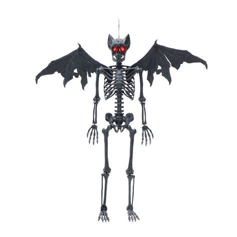 Bat Skeleton Home Depot Halloween Poseable limbs and wings so you can create the perfect scare and red LED eyes for extra spookiness. These skeletons measure 5 ft. tall and use batteries, so you can place it anywhere in your yard without the mess of power cords. .