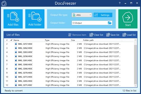 Batch convert HEIC to JPG - DocuFreezer