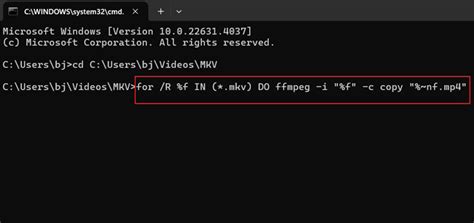 Batch convert mkv to mp4 ffmpeg.  Adjust the input_format and output_format variabl...