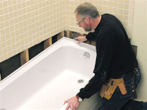 Bath tub replacement. 6 Jan 2024 ... Once your tub is properly positioned, you can attach the plumbing fixtures: drain, faucet and overflow. Make sure your drain is sealed tightly ... 