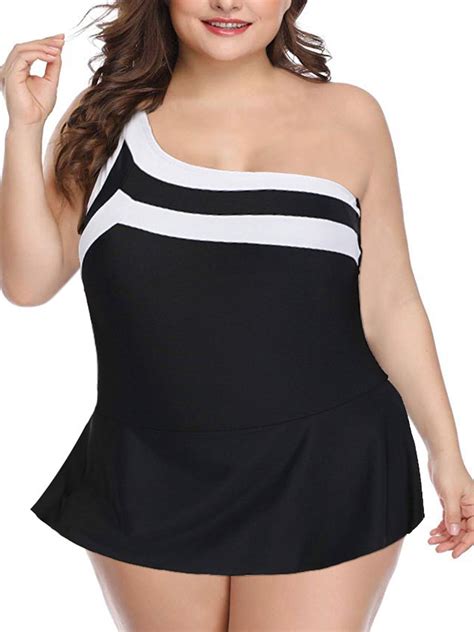 Bathing suits for large breasts. Asymmetrical One-Shoulder Swimsuit. Creating some space on your upper body also means that you’re cutting off some weight on your top-heavy upper body. Your large bust needs some more space so that it won’t look too cramped on your petite figure. This is why necklines that are more open are quite ideal for petite girls with large busts. 