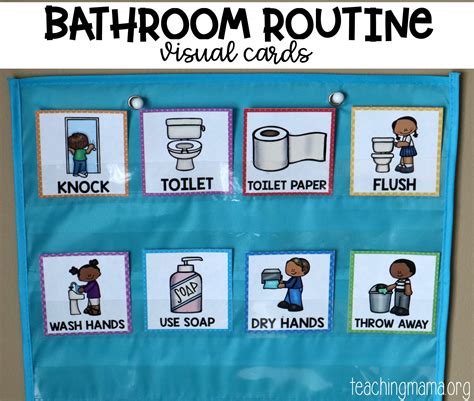 Bathroom Routine Visual Cards Routine cards, Classroom routines
