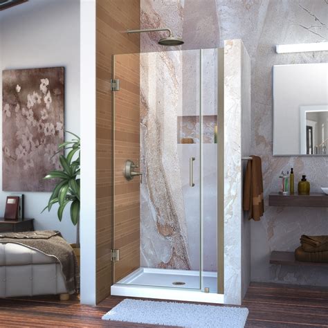 Update your bathroom with sliding doors for your shower if space is constrained, or you can choose another door type if you have more room to work with. With any option, frameless shower doors offer a clean, modern look that many homeowners enjoy. At Lowe’s, we carry frameless doors from brands like Allen + Roth ®, KOHLER, DreamLine and more. 