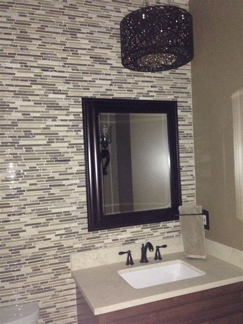 Bathroom half wall tile. 
