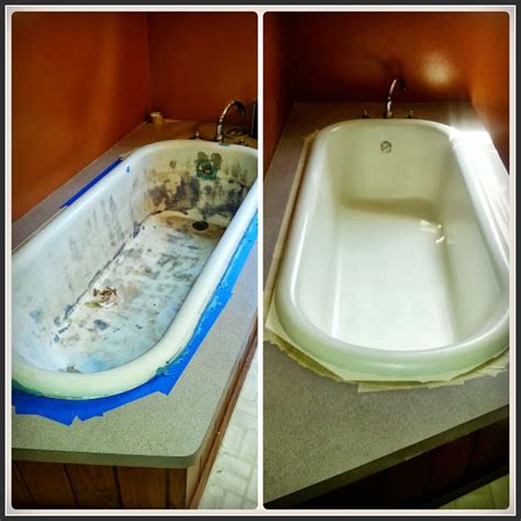 Bathroom tub refinishing. The Refinishing Process... We only do one bathtub, shower or countertop per day. We typically spend six to eight hours on a single fixture. Most of the time we spend on the fixture is spent properly cleaning and etching, assuring proper adhesion is obtained. Mesa Bathtubs takes before and after photos every time we do a job, assuring accurate ... 