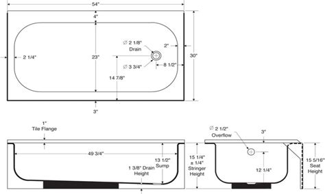 2. 2" Drain Flange. If you have a shower top, the drain flange can be 2 inches. The reason why a shower tub requires a larger one is because of the plumbing code. The code states that a bathtub can drain slowly; therefore, a 1.5-inch flange is more than enough for the same. On the other hand, when using a shower, you might need …. 