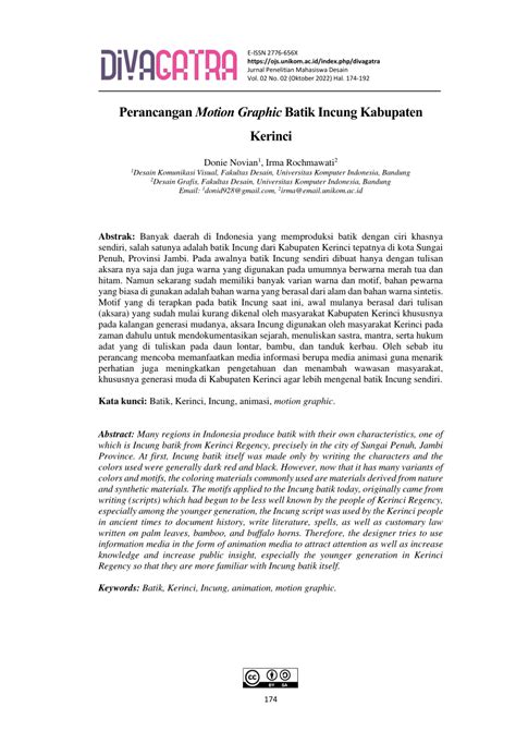 Batik Incung Industry in Kerinci 1995-2024 - ResearchGate