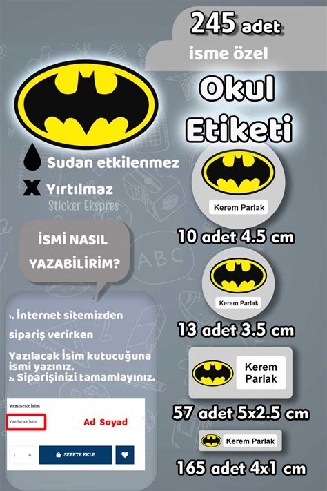 Batman Etiket El-Met Etiket. 