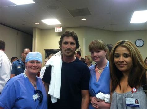 Batman actor Christian Bale visits victims, hospital personnel