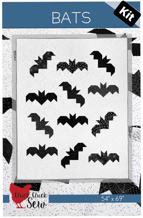 Bats Quilt Kit with Paper Pattern Finished Size 54” x 69” Pattern by