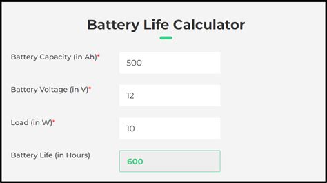 Battery Life Calculator