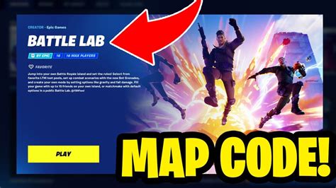 Type in (or copy/paste) the map code you want to load up. You can copy the map code for BATTLE LAB by clicking here: 9987-7622-6191. 