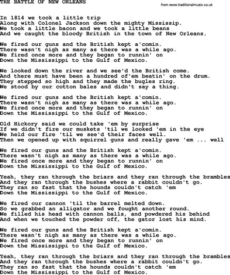 Battle of new orleans lyrics. Things To Know About Battle of new orleans lyrics. 
